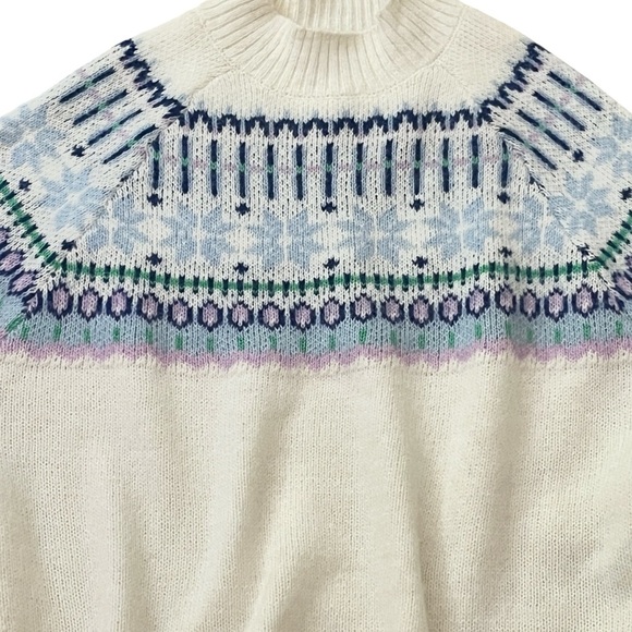 Old Navy Holiday Boxy Poly/Wool
Blend Sweater Women’s 2XL Cream Multicolor NWT - Picture 3 of 11